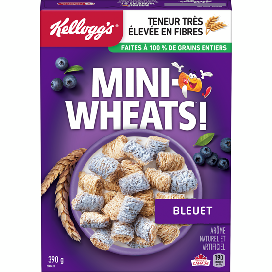 Kellogg’s Mini Wheats Céréales bleuet 390 g, 1,41 $/100g