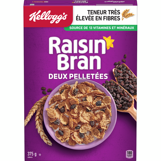 Kellogg’s Raisin Bran Céréales 375 g, 1,60 $/100g