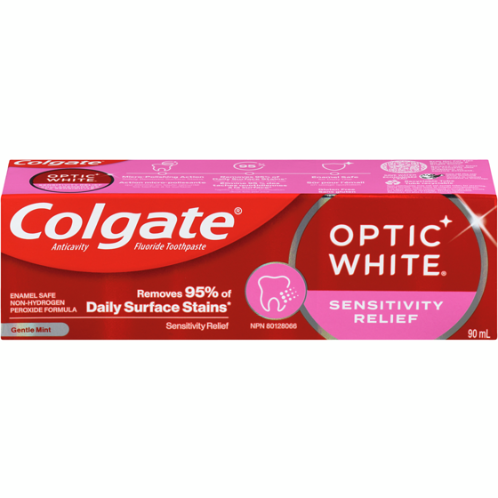 Colgate Optic White Sensitivity Relief Toothpaste, Gentle Mint 90 ml, $8.88/100ml