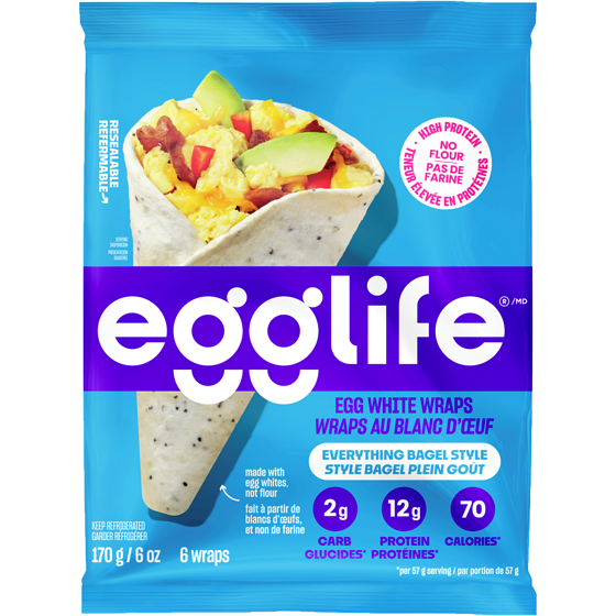 EGGLIFE Egg White Wraps Everything Bagel Style 170 g, $7.05/100g