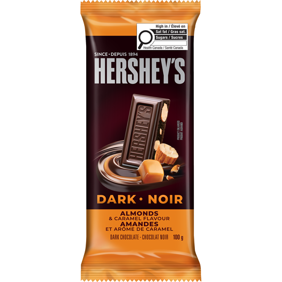 Hershey's Signature Dark Almonds & Caramel Bar 100 g, $3.49/100g