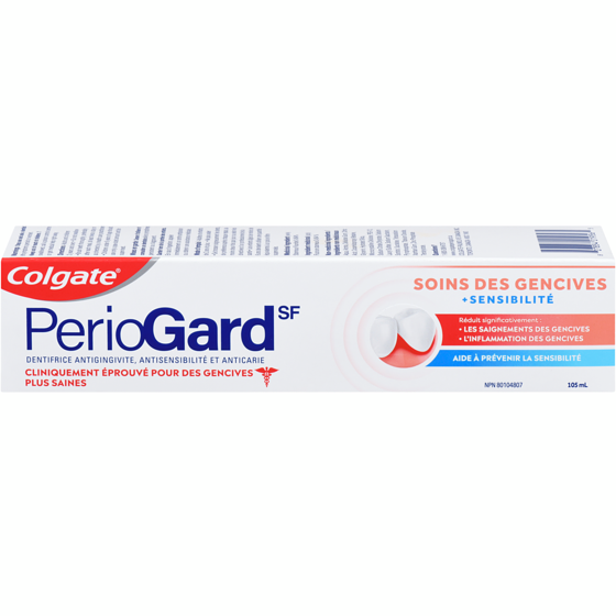 Colgate Periogard sf dentifrice antigingivite, antisensibilité et anticarie soins des gencives + sensibilité 105 ml, 8,56 $/100ml