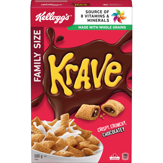 Kelloggs Krave Cereal Family Size 500 g, $1.60/100g