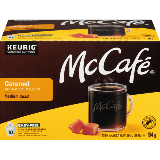 McCafe Premium Caramel Flavoured, Medium Roast, K-Cup Coffee Pods, 10 Count 10 ea, $1.50/1ea