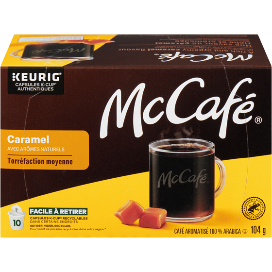 McCafé Capsules K-Cup de café de qualité supérieure aromatisé au Caramel McCafé, torréfaction moyenne, 10 unités 10 ea, 1,70 $/1ch