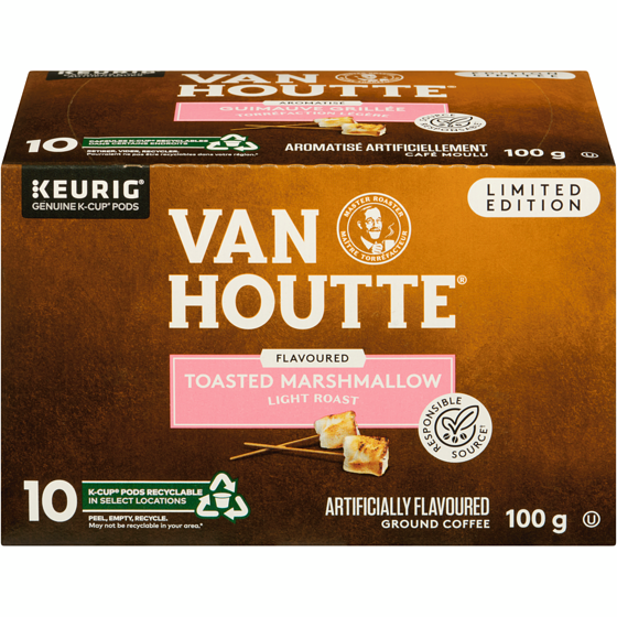 Van Houtte Ground Coffee Flavoured Toasted Marshmallow Light Roast Limited Edition 10 ea, $1.55/1ea