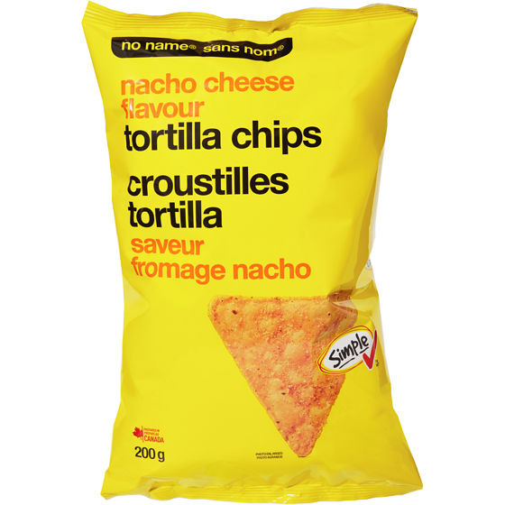 Sans Nom Croustilles tortilla saveur fromage nacho 200 g, 1,50 $/100g