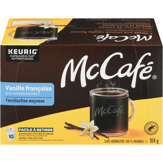 McCafé Capsules K-Cup de café de la vanille française McCafé, torréfaction mi-foncée, 10 unités 10 ea, 1,70 $/1ch