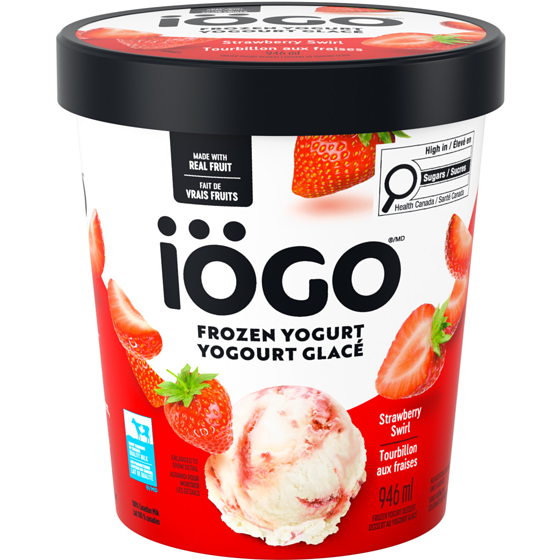 IOGO Strawberry Swirl Frozen Yogurt, Real Fruit 946 ml, $0.69/100ml