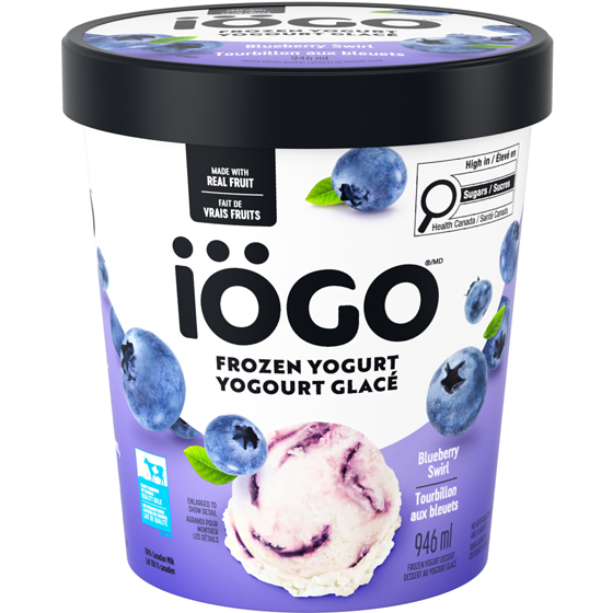 IOGO Blueberry Swirl Frozen Yogurt, Real Fruit 946 ml, $0.69/100ml