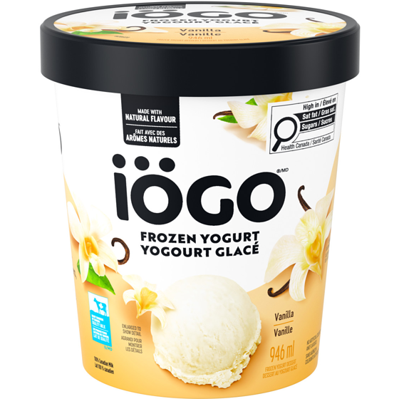 IÖGO Yogourt glacé vanille, vrais produits laitiers, cont. 946 ml, 0,69 $/100ml
