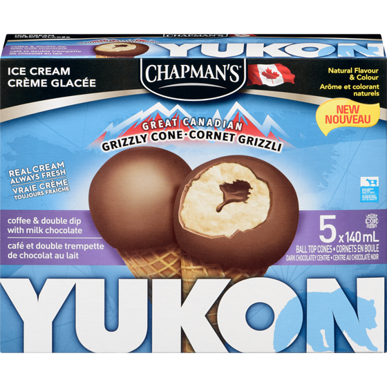 Chapmans Yukon Grizzly Ice Cream Cone Coffee & Double Dip with Milk Chocolate 5x140.0 ml, $0.86/100ml