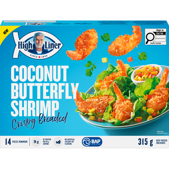 High Liner Coconut Butterfly Shrimp 315 g, $2.86/100g