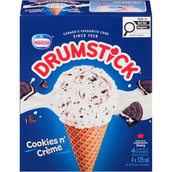 Nestlé Drumstick Cookies 'n Crème, Vanilla & Chocolate Cookie Crunch 500 ml, $1.60/100ml