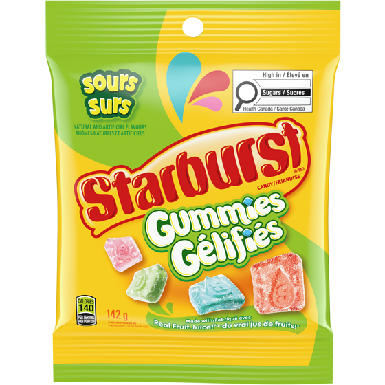 Starburst Sour Gummy Candy, Sharing Bag 142 g, $2.67/100g