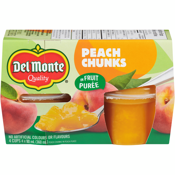 Del Monte Peach Chunks In Peach Purée 90 ml, $5.56/100ml