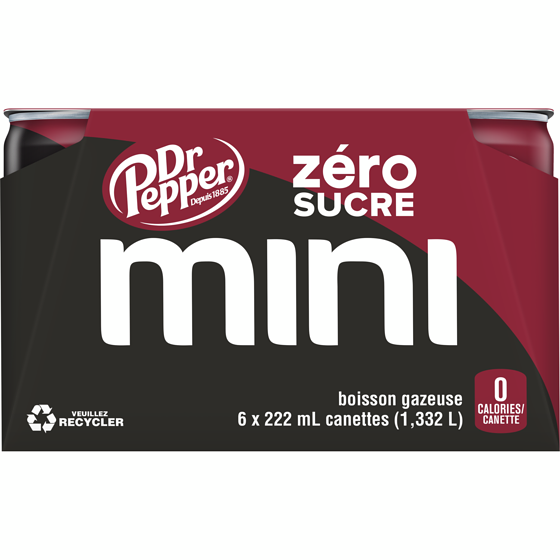 Dr Pepper Zéro Sucre 6x222.0 ml, 0,41 $/100ml