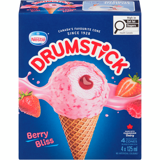 Nestlé Berry Bliss Cone, Strawberry Frozen Dessert 4x125.0 ml, $1.30/100ml