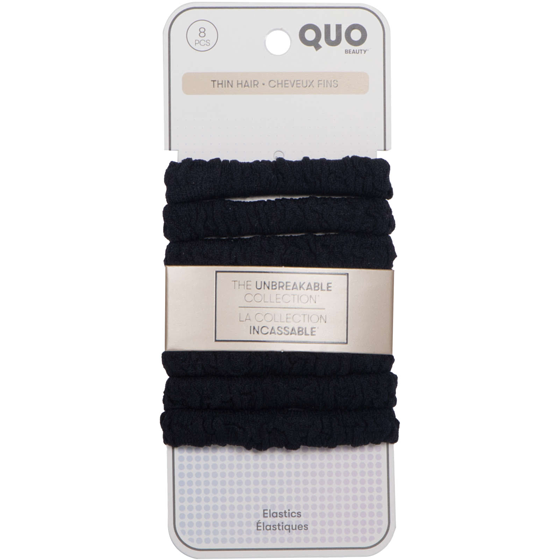 Quo Beauty Unbreakable Elastic 8-pack Thin Black 8 ea, $0.89/1ea