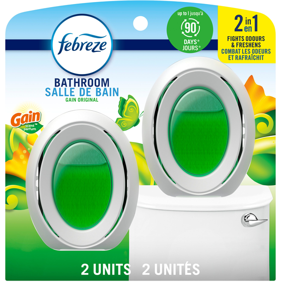 Febreze Bathroom Air Freshener, Odor-Fighting, Scent, 2ct 15 ml, $6.33/10ml
