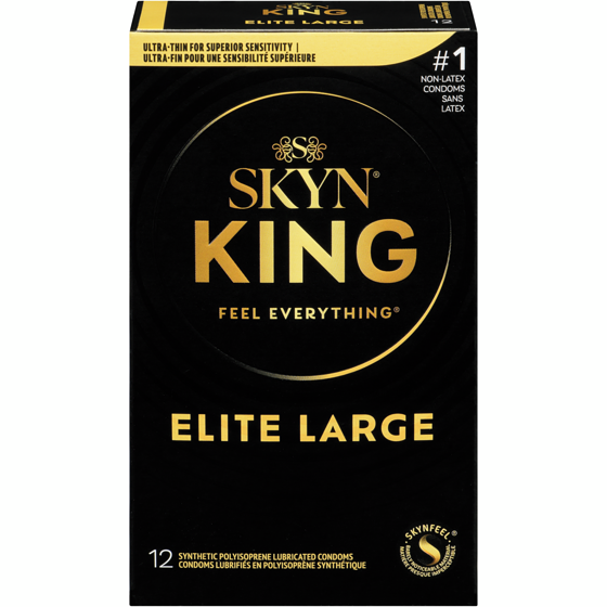 Skyn Condoms lubrifiés en polyisoprène synthétique king elite large 12 ea, 1,04 $/1ch