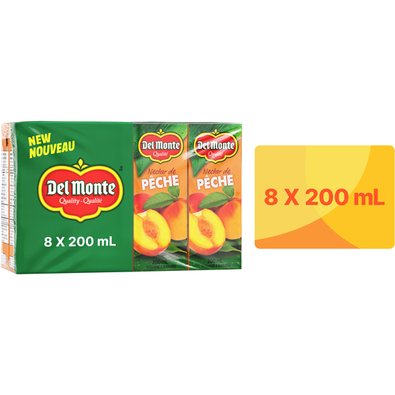 Del Monte Boîtes à boire Nectar de pêche 8x200.0 ml, 0,37 $/100ml