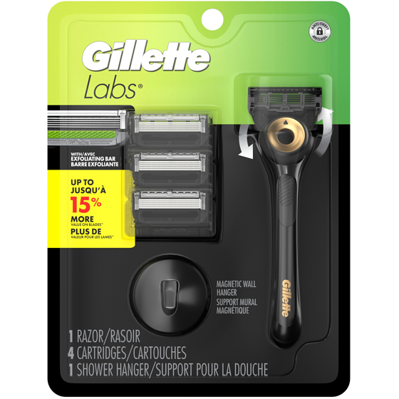 Gillette Labs Black & Gold Edition Razor Handle, 4 Refills, 1 Hanger 1 ea, $49.99/1ea