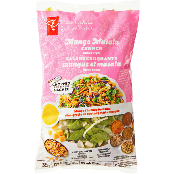 President's Choice Mango Masala Crunch Chaat Style Chopped Salad Kit 285 g, $2.46/100g