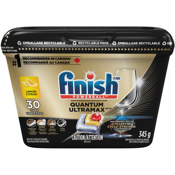 Finish Quantum UltraMAX Automatic Dishwasher Detergent, Lemon 30 ea, $0.63/1ea