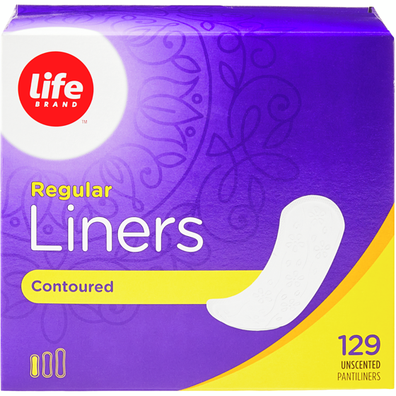 Life Brand Unscented Contoured Regular Liners 129 Pack 129 ea, $0.05/1ea