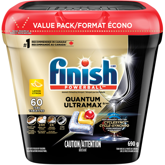 Finish Quantum UltraMAX Automatic Dishwasher Detergent, Lemon 60 ea, $0.47/1ea