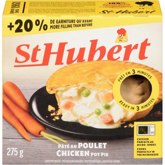 St Hubert Chicken Pot Pie 275 g, $1.49/100g