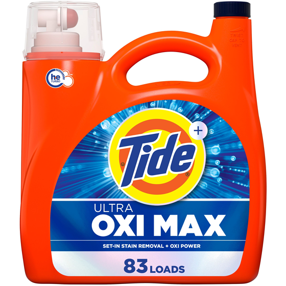 Tide Ultra Oxi Max Liquid Laundry Detergent, 83 Loads, Set-in Stain Removal Plus Oxi Power, Laundry Detergent Liquid with Extra Oxi Power 3.46 l, $0.64/100ml