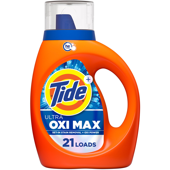 Tide Ultra Oxi Max Liquid Laundry Detergent, 21 Loads, Set-in Stain Removal Plus Oxi Power, Laundry Detergent Liquid with Extra Oxi Power 887 ml, $0.56/100ml