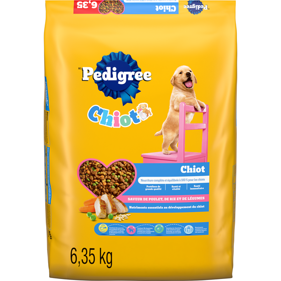 Pedigree Nourriture sèche pour chiots saveur de poulet, de riz et de légumes 6350 g, 0,43 $/100g