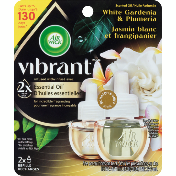 Air Wick Scented Oil - Refill - Vibrant™ White Gardenia & Plumeria 2x23.9 ml, $20.83/100ml