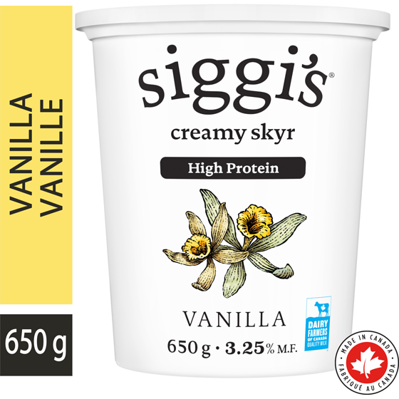 siggi’s Yogourt skyr vanille 3.25 % 650 g, 1,23 $/100g