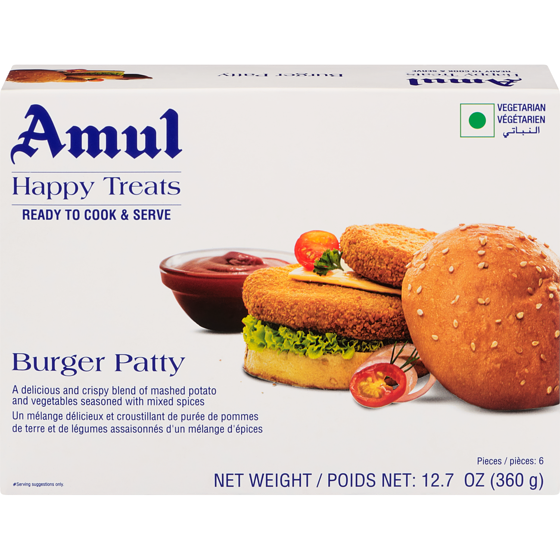 Amul Burger Patty 360 g, $1.03/100g