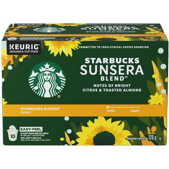 Starbucks MÉL. SUNSERA BLEND, torr. blonde, caps. K-Cup 10 ea, 1,35 $/1ch