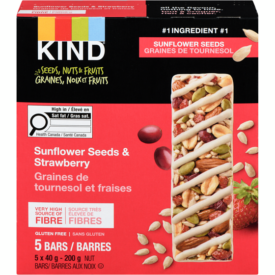 Kind bar Nut Bars Sunflower Seeds & Strawberry 5x39.68 g, $5.04/100g
