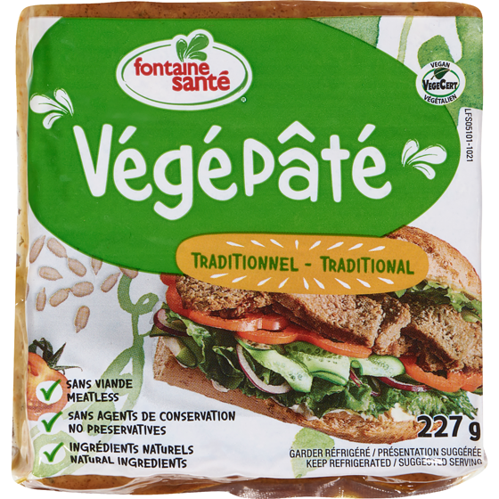 Fontaine Santé Végépâté traditionnel 227 g, 2,42 $/100g