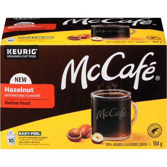 McCafe Premium Hazelnut Flavoured, Medium Roast, K-Cup Coffee Pods, 10 Count 10 ea, $1.50/1ea