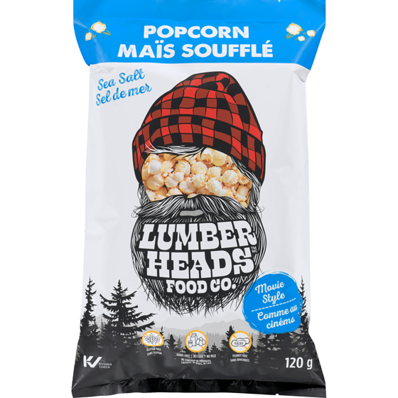 Lumber Heads Popcorn Sea Salt Movie Style 120 g, $4.16/100g