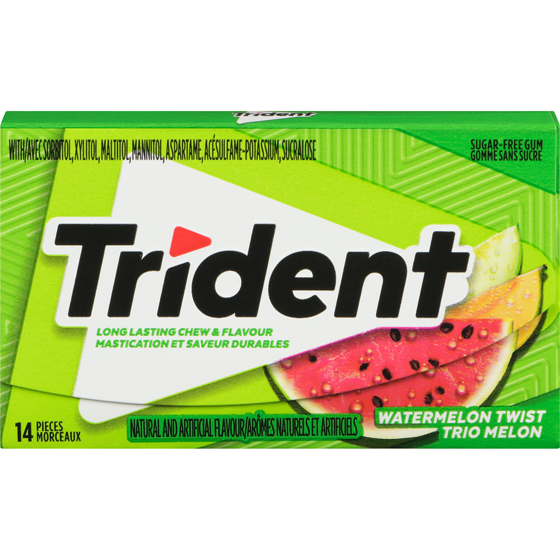 TRIDENT Sugar-Free Gum Watermelon Twist, Case 12x14.0 ea, $0.14/1ea