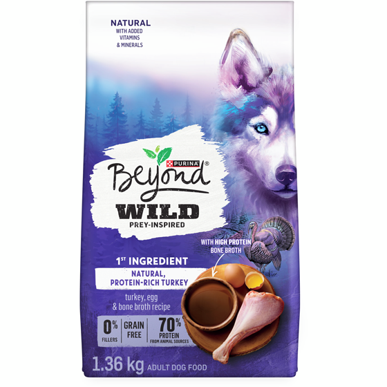 Purina Beyond Wild Turkey, Egg & Bone Broth Recipe, Dry Dog Food 1.36 kg, $1.25/100g
