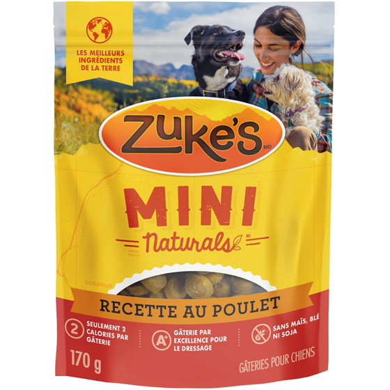 ZUKES Zuke's mini naturals gâteries d'entraînement à la recette de poulet, gâteries pour chiens 170 g, 5,29 $/100g