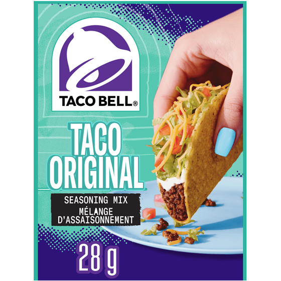 Taco Bell Mélange d'assaisonnement original taco, paquet 28 g, 4,96 $/100g