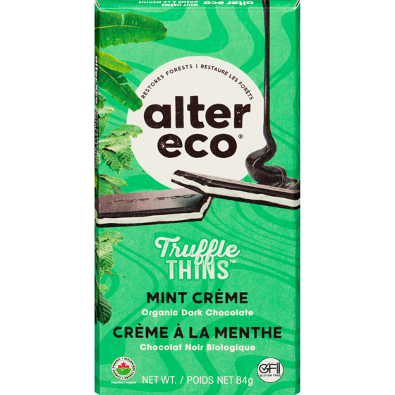 Alter Eco Truffle Thins Organic Dark Chocolate Mint Crème 84 g, $7.73/100g