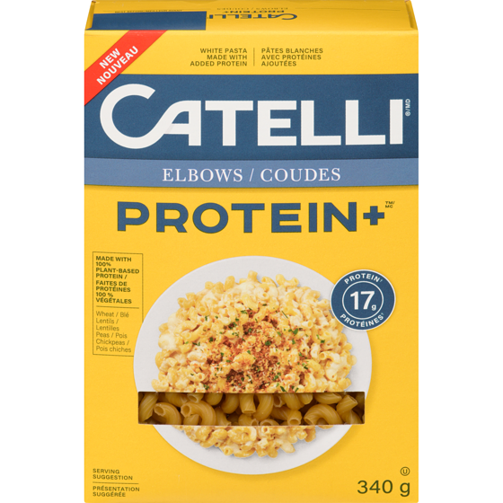 Catelli Protéines+ pâtes blanches avec protéines ajoutées coudes 340 g, 1,32 $/100g