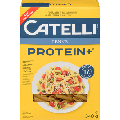Catelli Protéines+ pâtes blanches avec protéines ajoutées penne 340 g, 1,32 $/100g